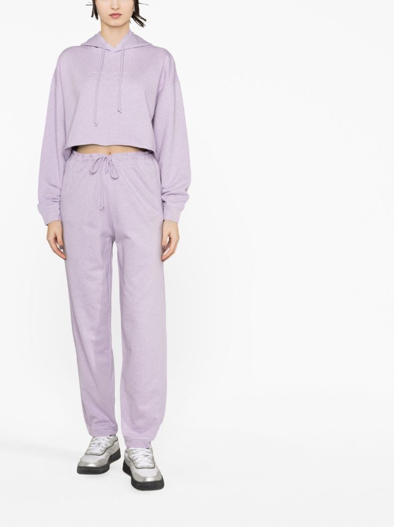 Purple Isoli Organic Cotton Cropped Hoodie