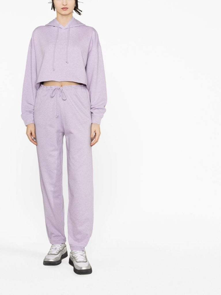 Purple Isoli Organic Cotton Cropped Hoodie