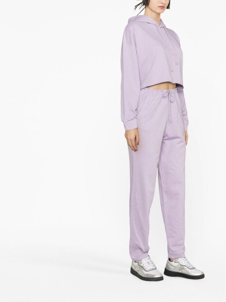 Purple Isoli Organic Cotton Cropped Hoodie