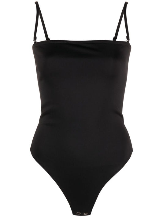 Black Square Neck Bodysuit