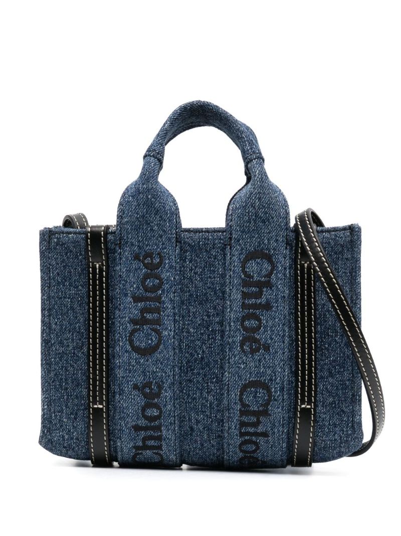 Blue Woody Mini Denim Tote Bag