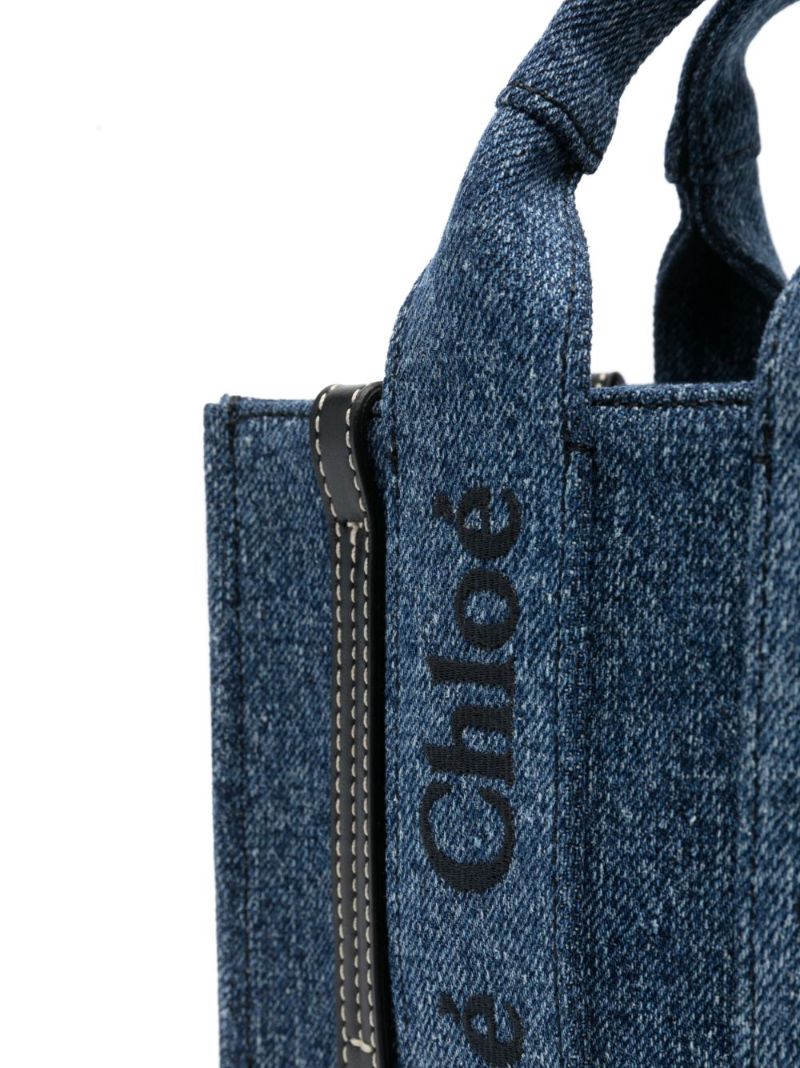 Blue Woody Mini Denim Tote Bag