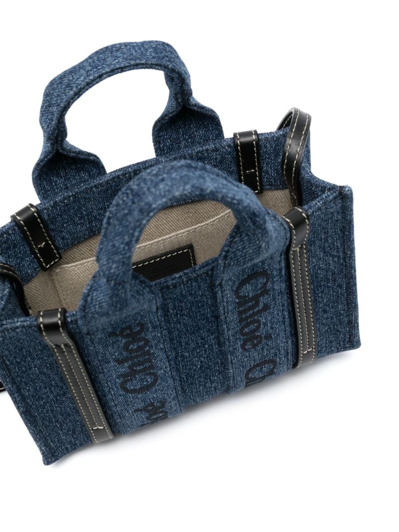 Blue Woody Mini Denim Tote Bag