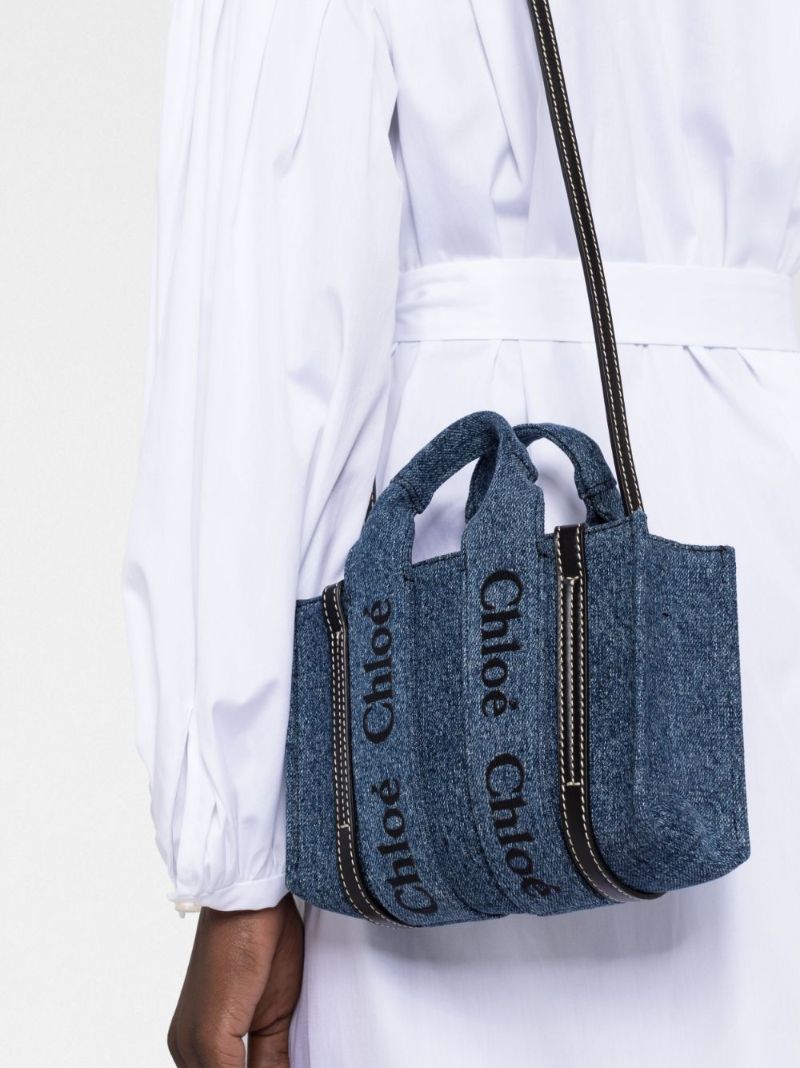 Blue Woody Mini Denim Tote Bag