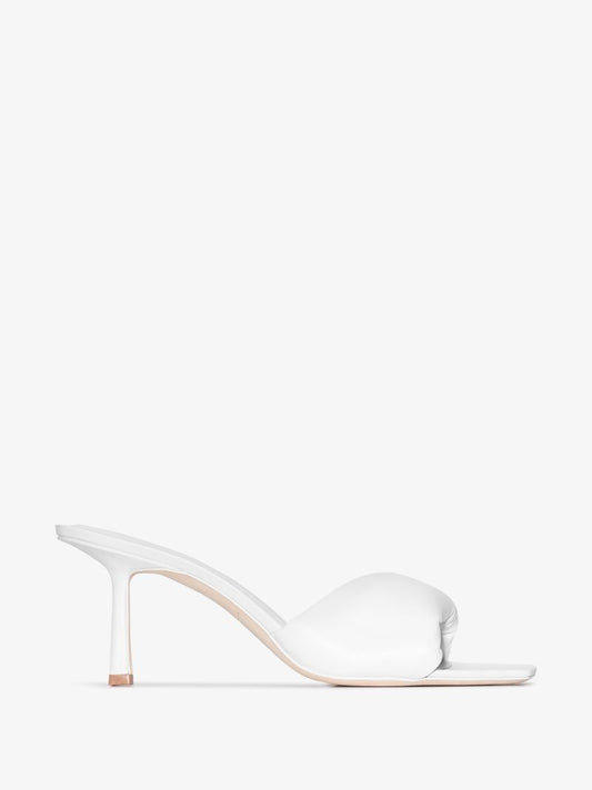 White Twisted Front 70 Leather Mules