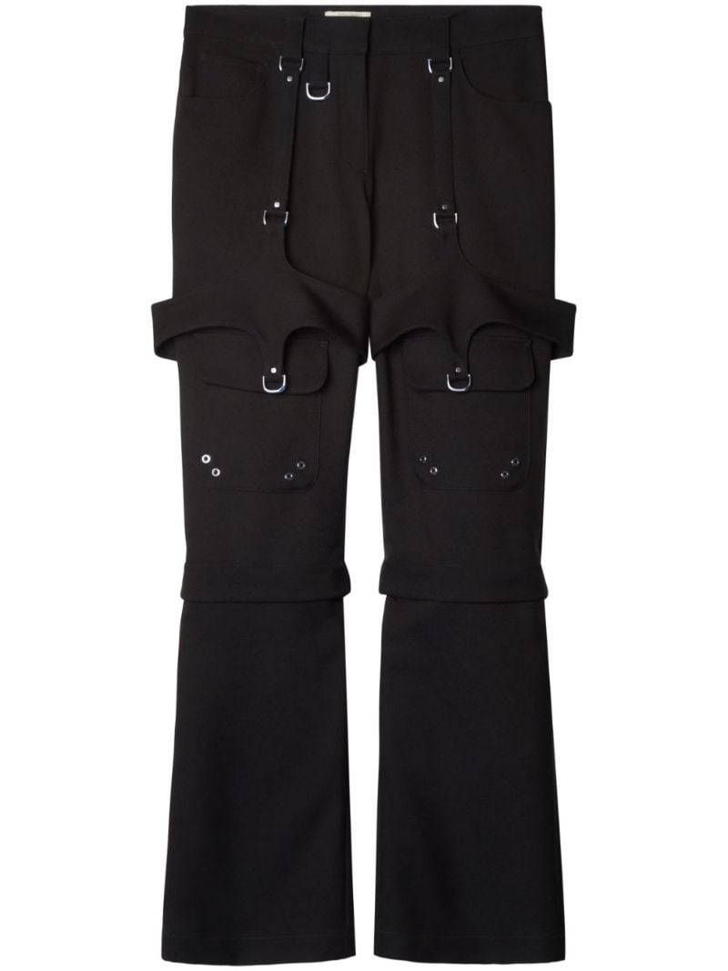 Black Buckl Detail Cargo Pants