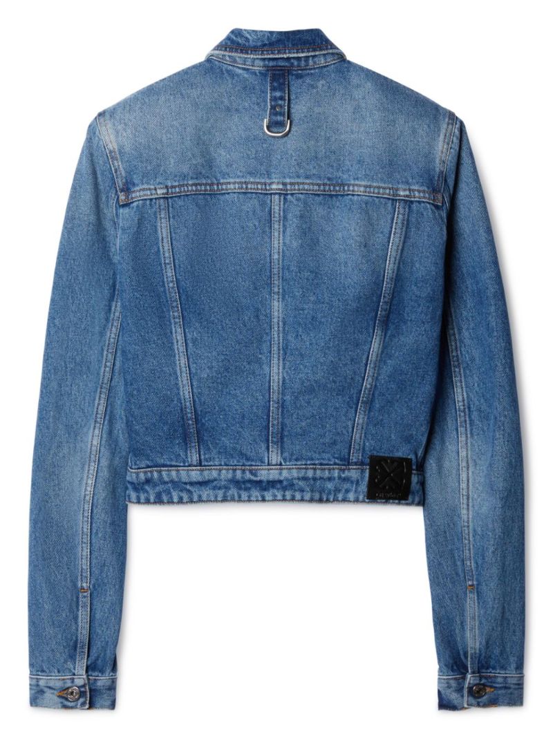 Blue Belt-detail Denim Jacket
