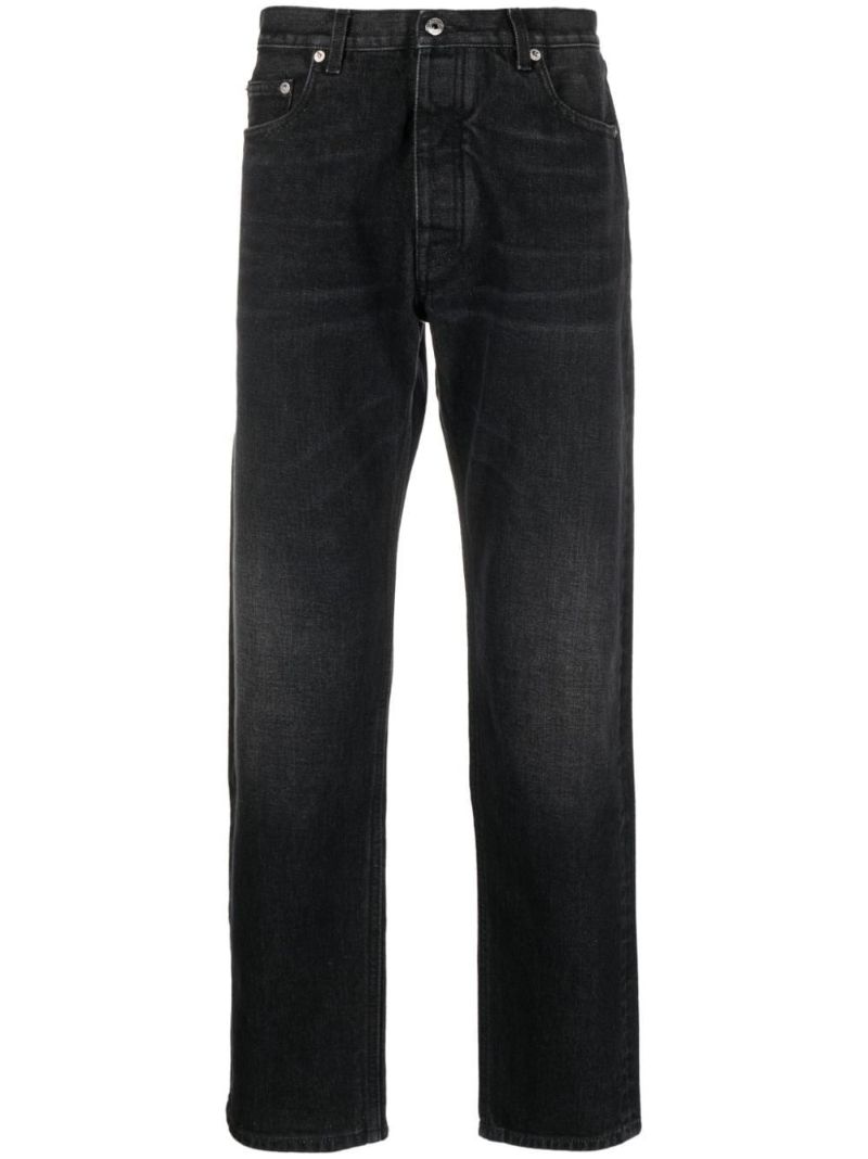 Grey Arr Tab Tapered-leg Jeans
