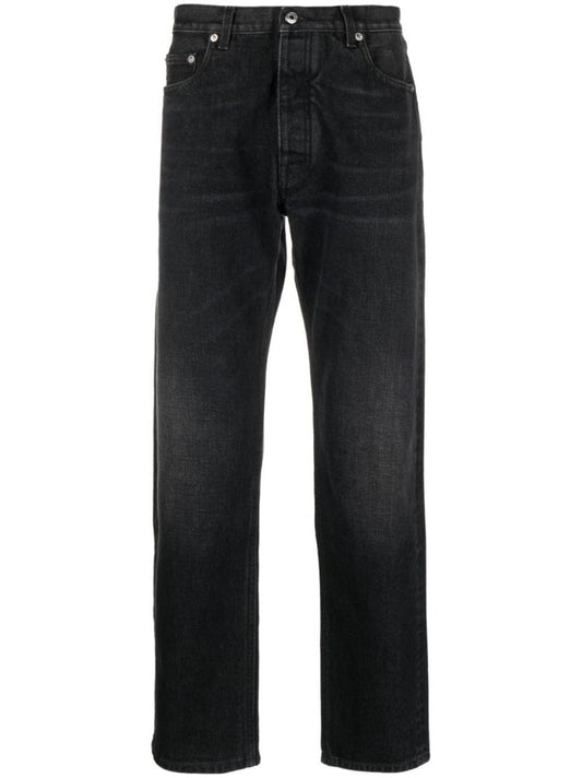 Grey Arr Tab Tapered-leg Jeans