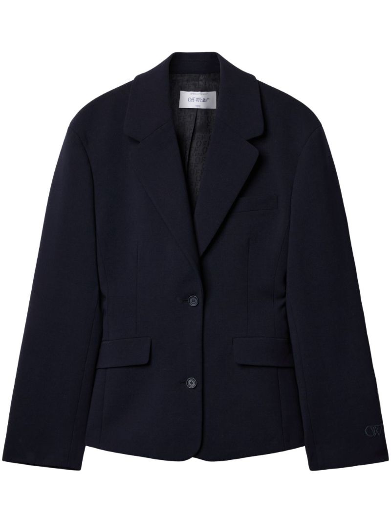 Blue Single-breasted Wool Blazer