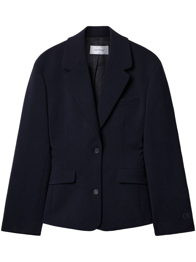 Blue Single-breasted Wool Blazer