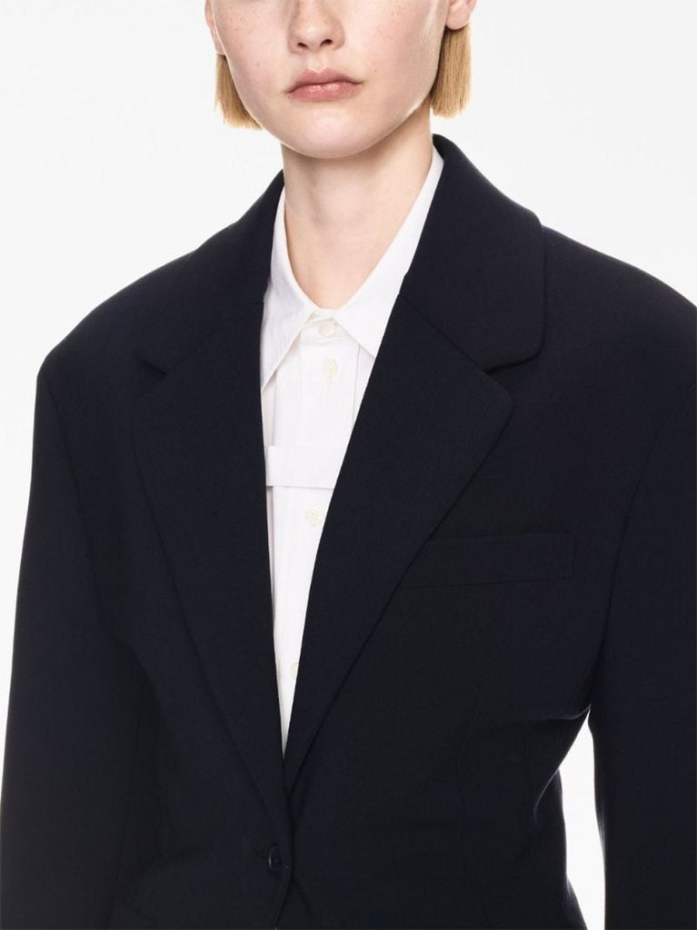Blue Single-breasted Wool Blazer