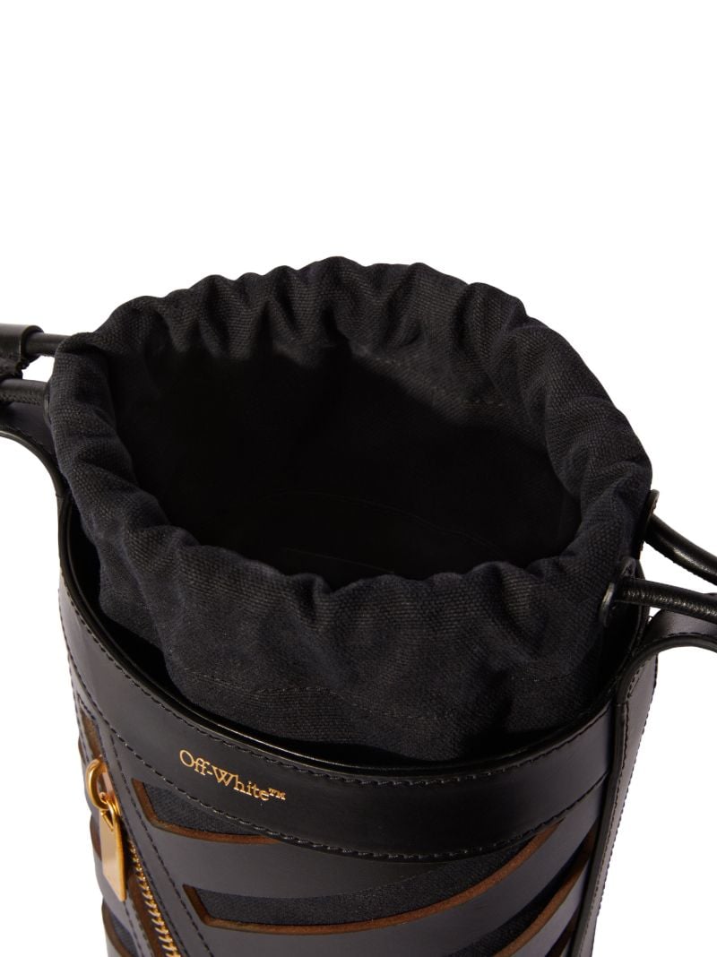 Black Diag Cut-out Leather Crossbody Bag
