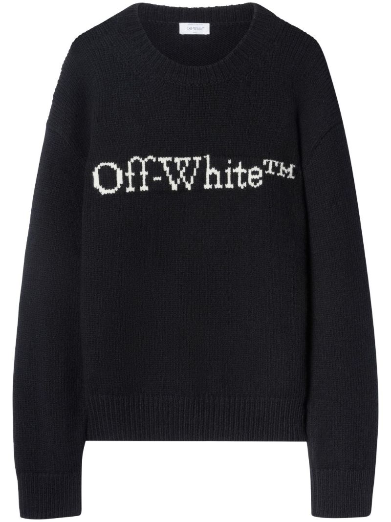 Black Logo-intarsia Wool Sweater