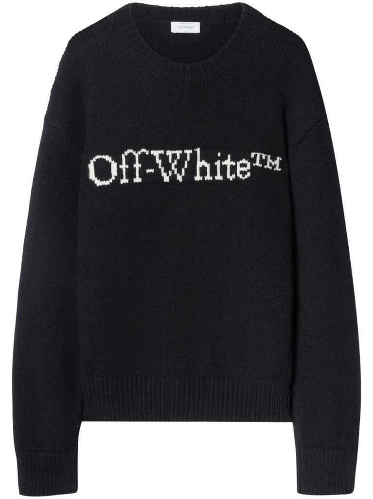 Black Logo-intarsia Wool Sweater