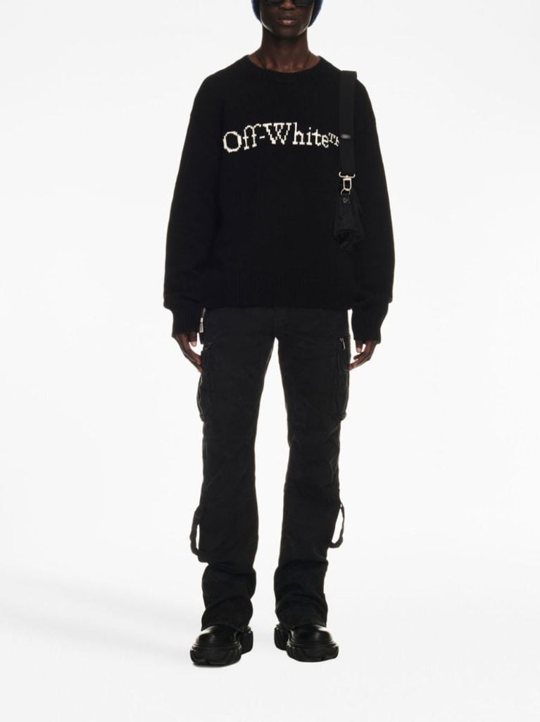 Black Logo-intarsia Wool Sweater