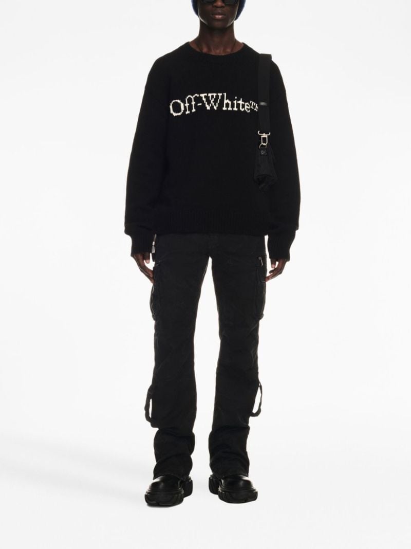 Black Logo-intarsia Wool Sweater