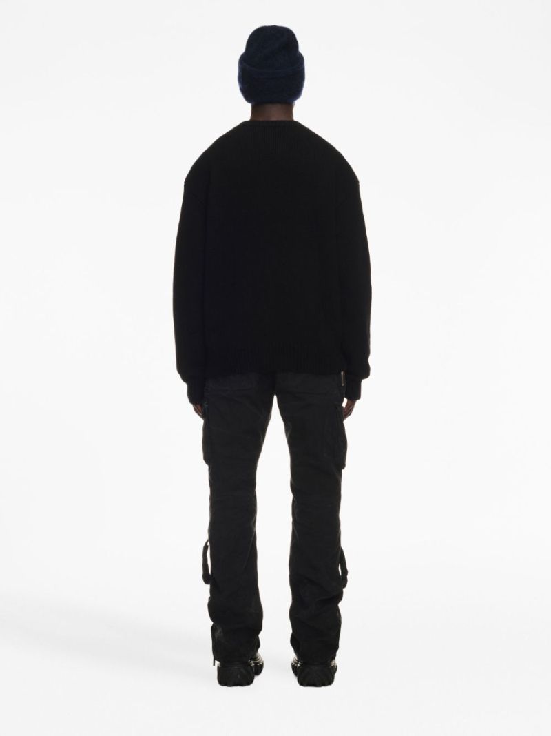 Black Logo-intarsia Wool Sweater