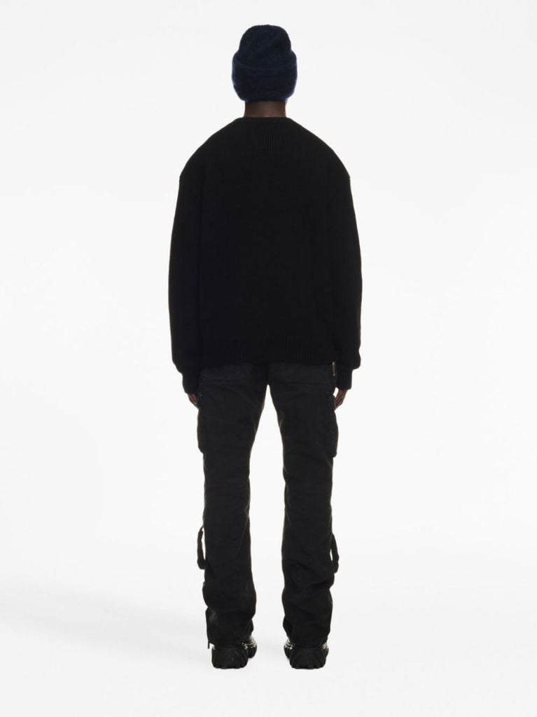 Black Logo-intarsia Wool Sweater