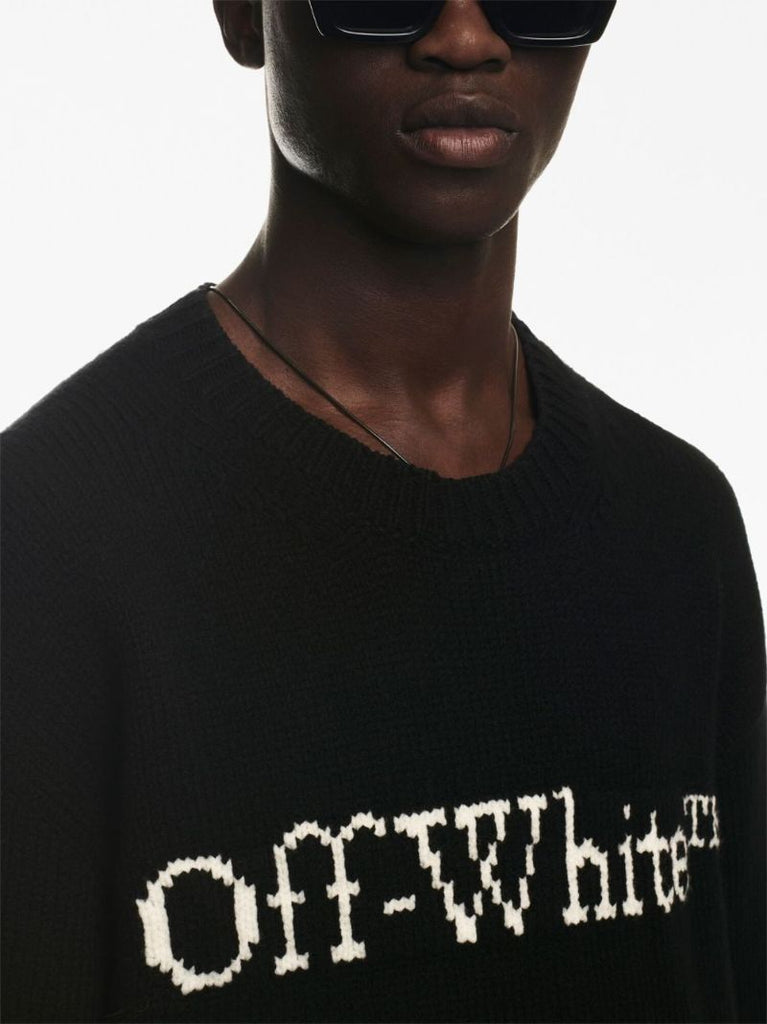 Black Logo-intarsia Wool Sweater
