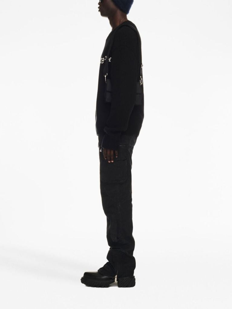 Black Logo-intarsia Wool Sweater