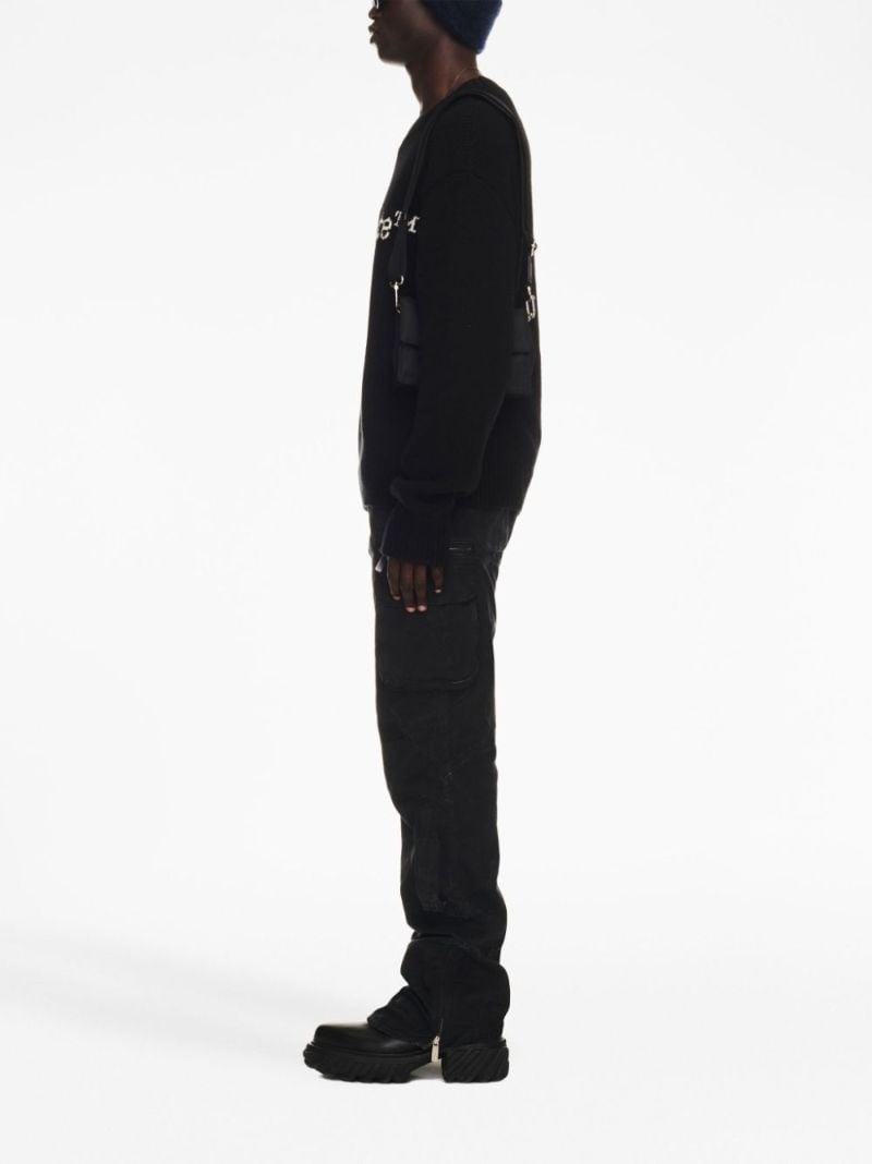 Black Logo-intarsia Wool Sweater