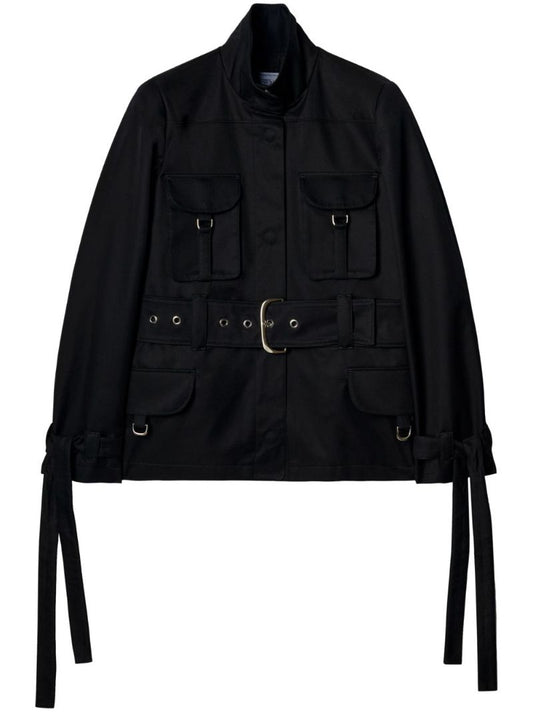 Black Belted Cotton Jacket