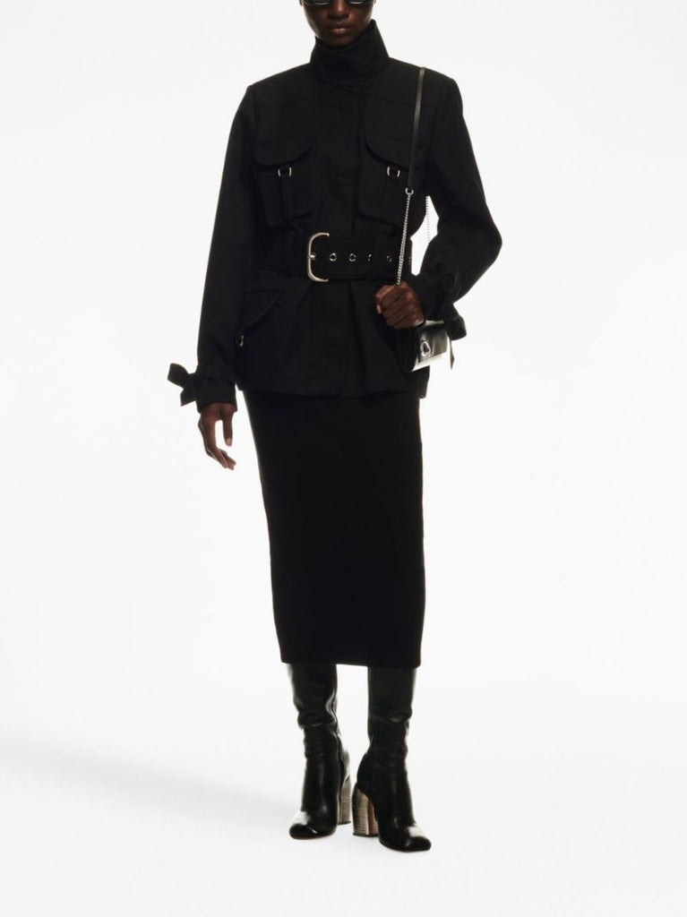 Black Belted Cotton Jacket