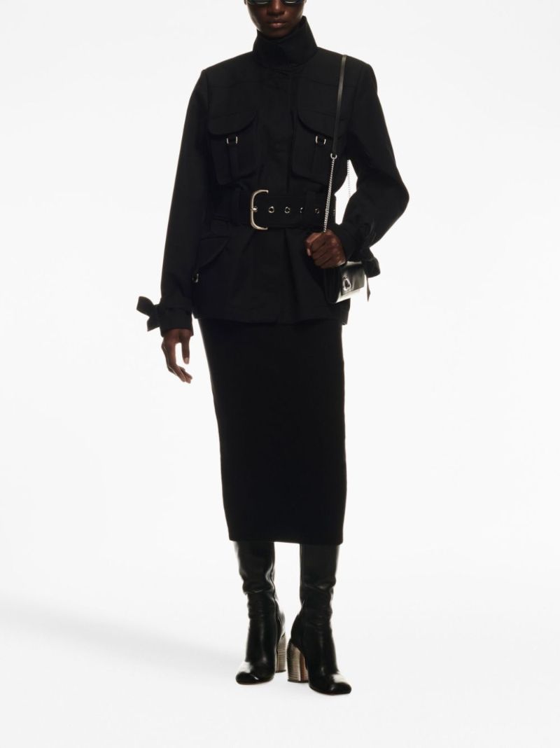 Black Belted Cotton Jacket
