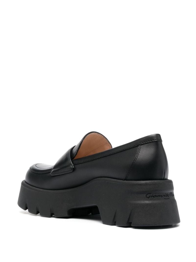 Black Chunky Leather Loafers