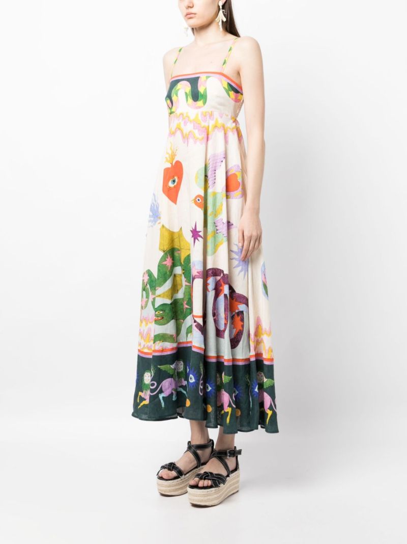 Neutral Seeker Linen Midi Dress