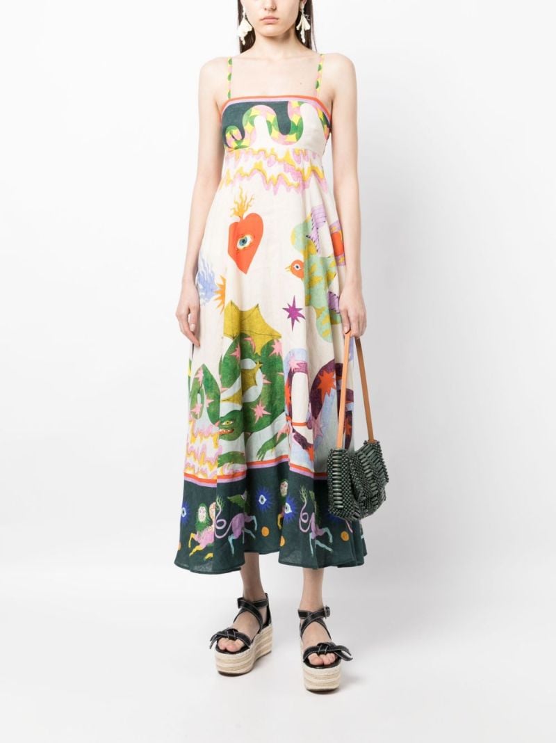 Neutral Seeker Linen Midi Dress