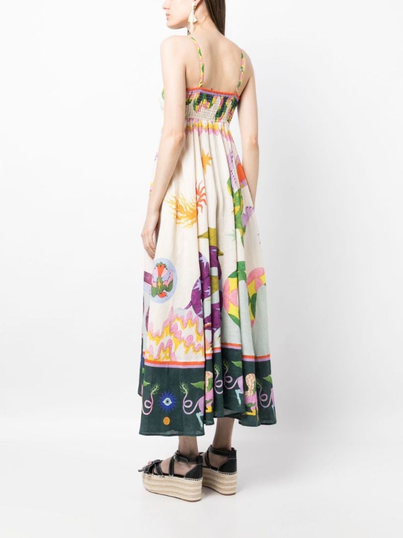 Neutral Seeker Linen Midi Dress