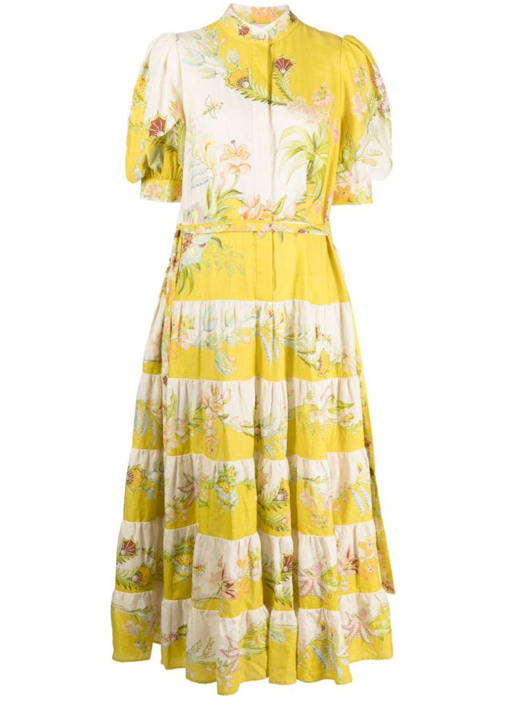 Yellow Ira Tiered Dress