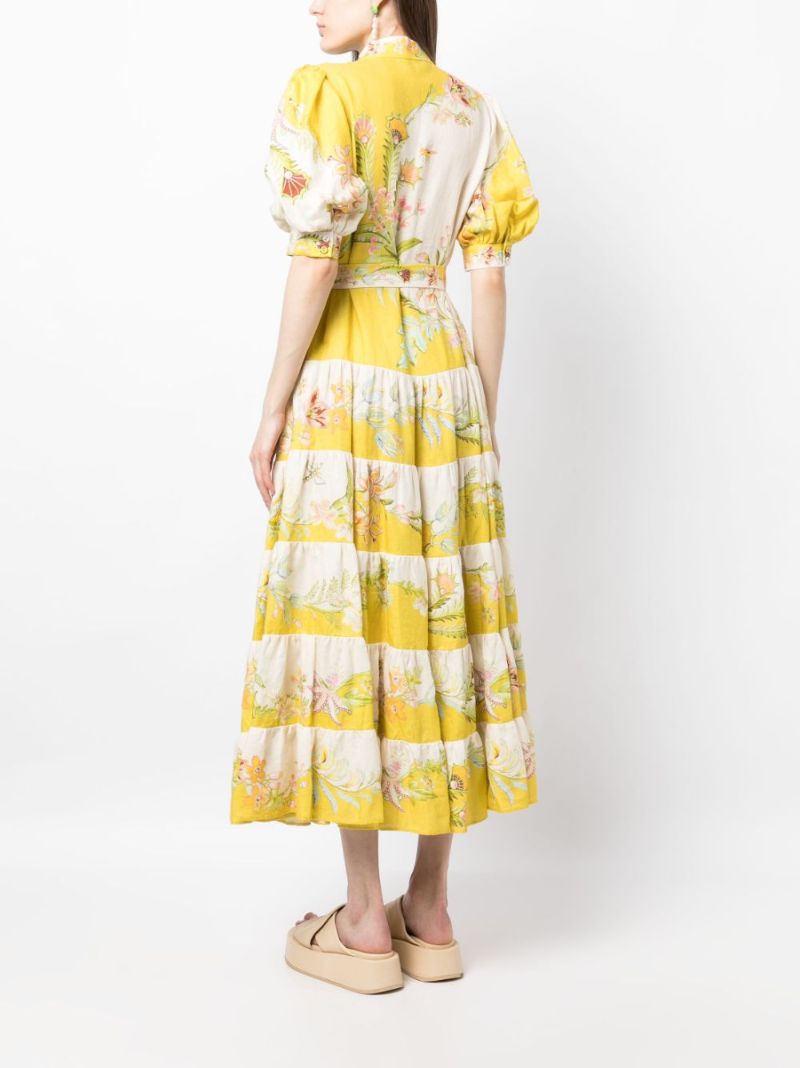 Yellow Ira Tiered Dress