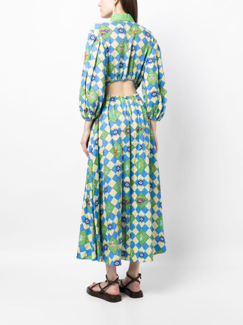 Green Lou Linen Shirt Dress