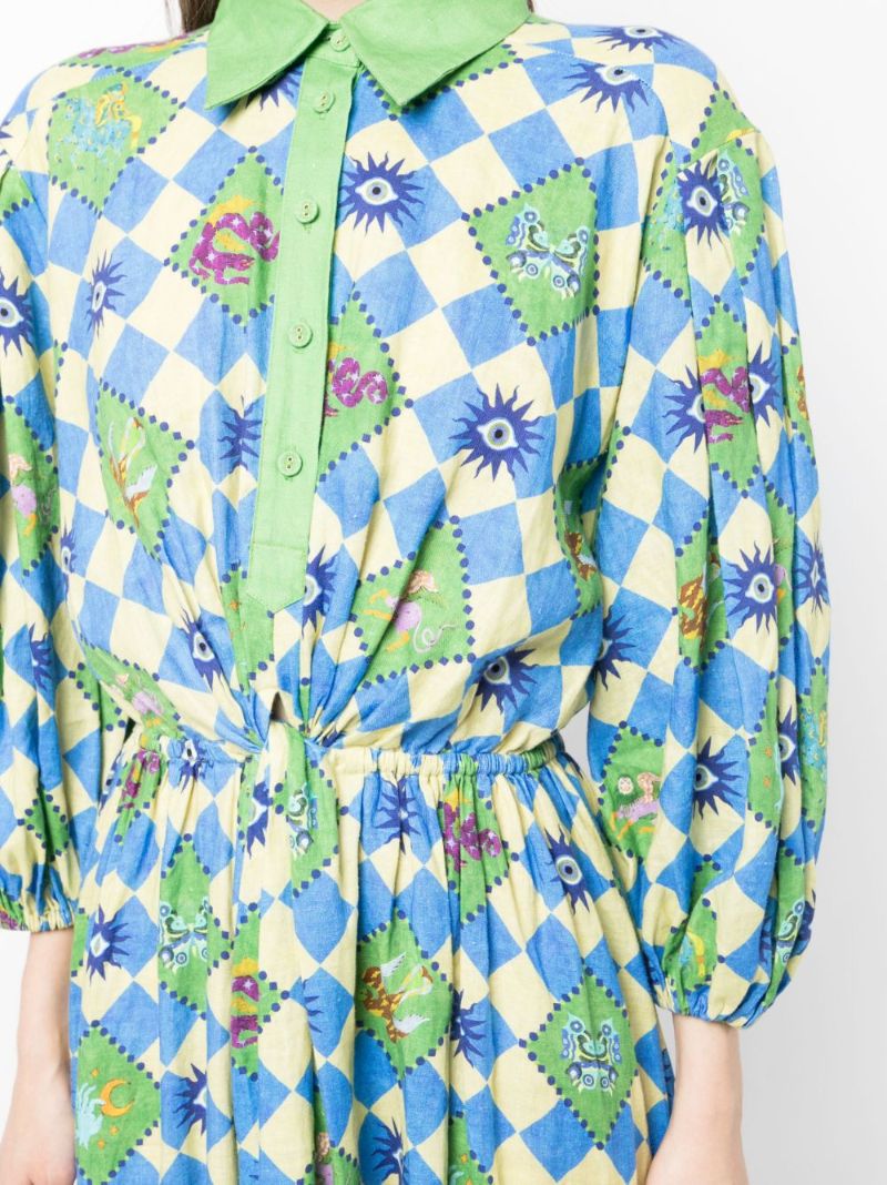 Green Lou Linen Shirt Dress