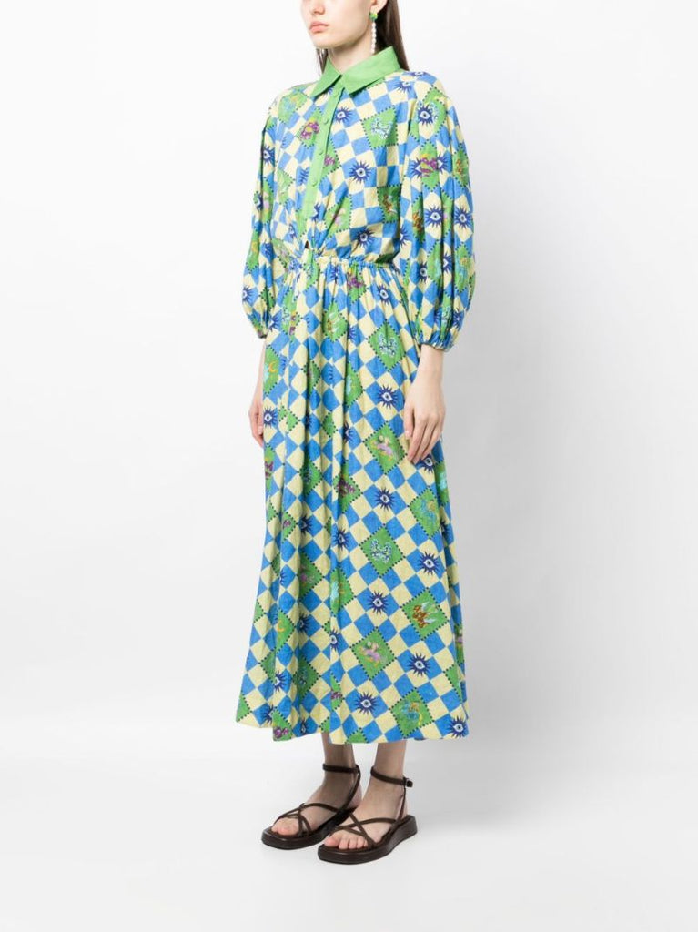 Green Lou Linen Shirt Dress