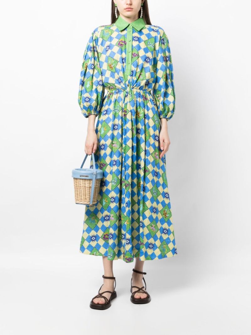 Green Lou Linen Shirt Dress