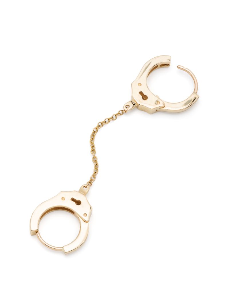 14k Yellow Gold Handcuff Single Hoop Earring