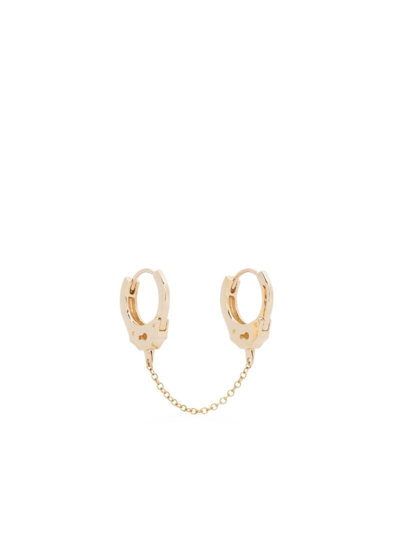 14k Yellow Gold Handcuff Single Hoop Earring