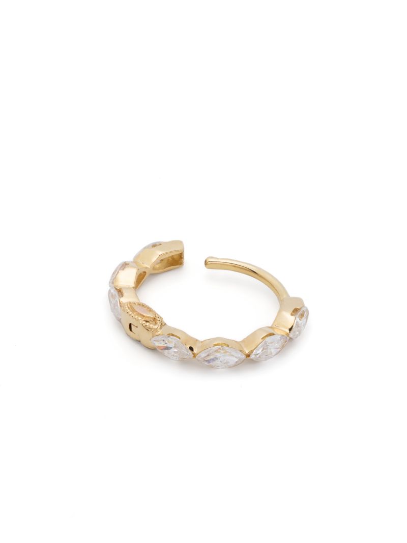 18kt Yellow Gold Diamond Eternity Single Hoop Earring