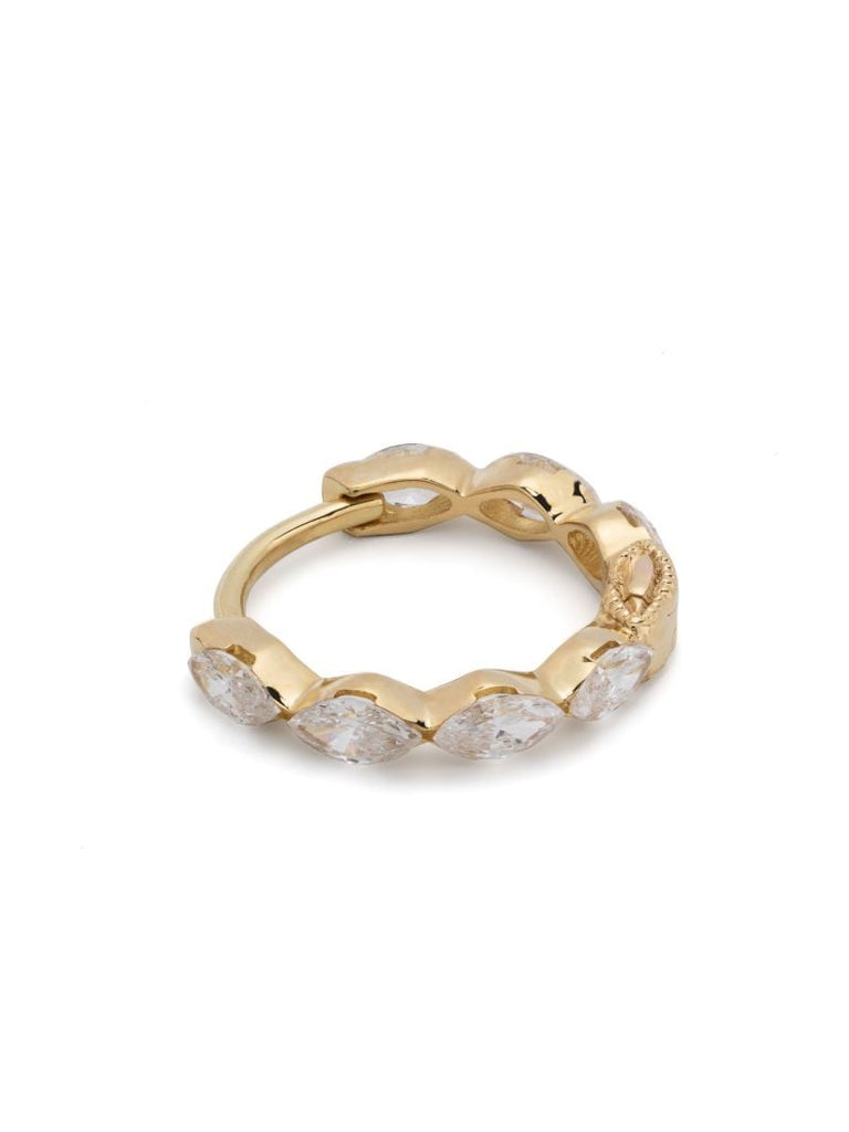 18kt Yellow Gold Diamond Eternity Single Hoop Earring