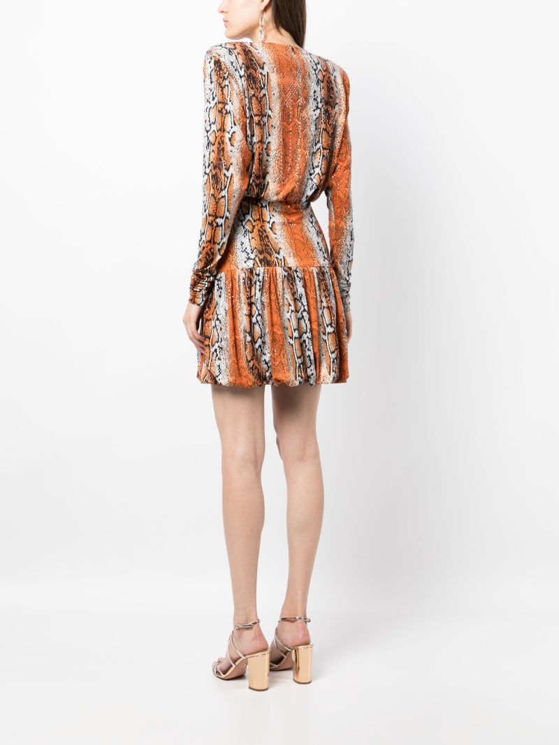 Orange Alina Python Print Minidress