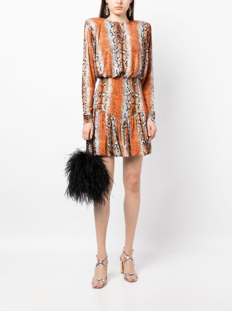 Orange Alina Python Print Minidress