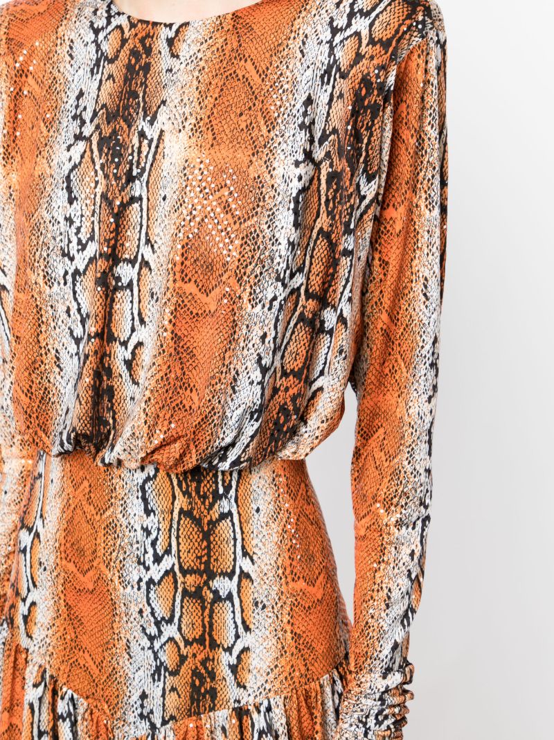 Orange Alina Python Print Minidress