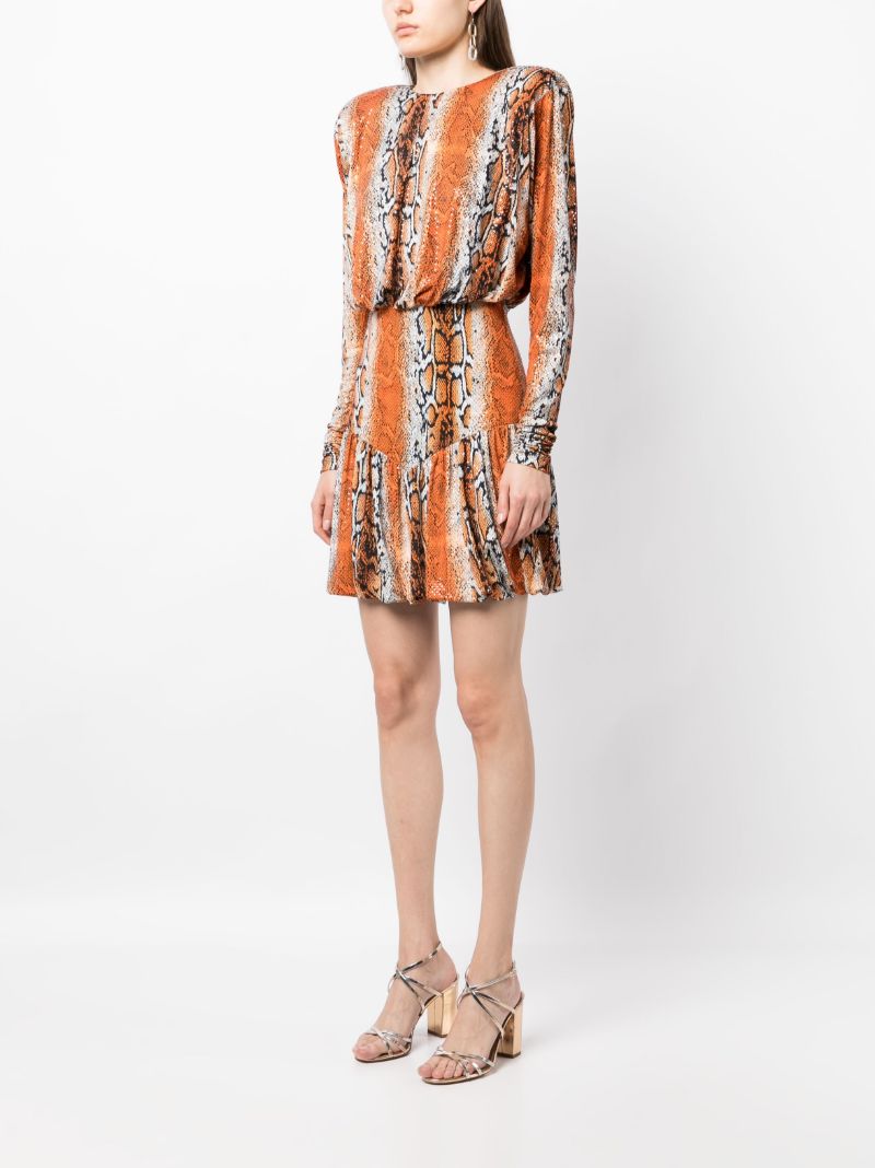Orange Alina Python Print Minidress