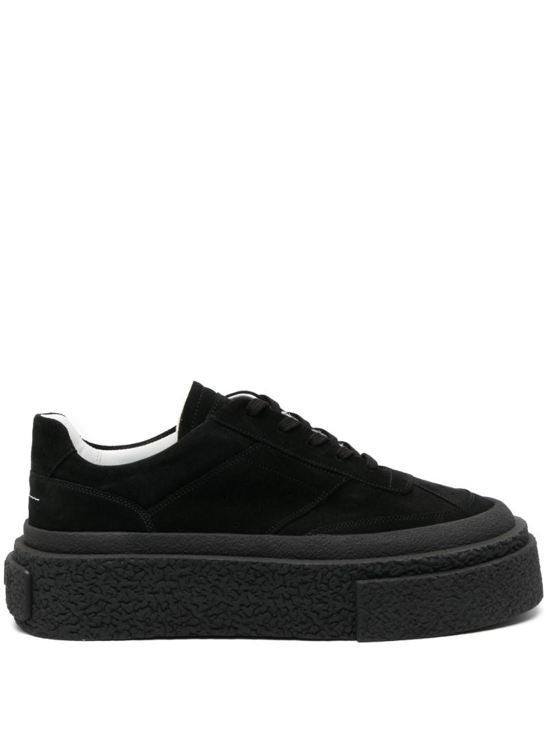 Black Logo-embossed Chunky Suede Sneakers
