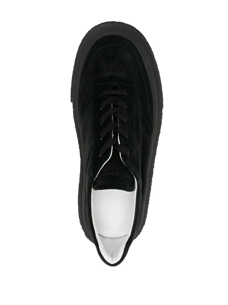 Black Logo-embossed Chunky Suede Sneakers