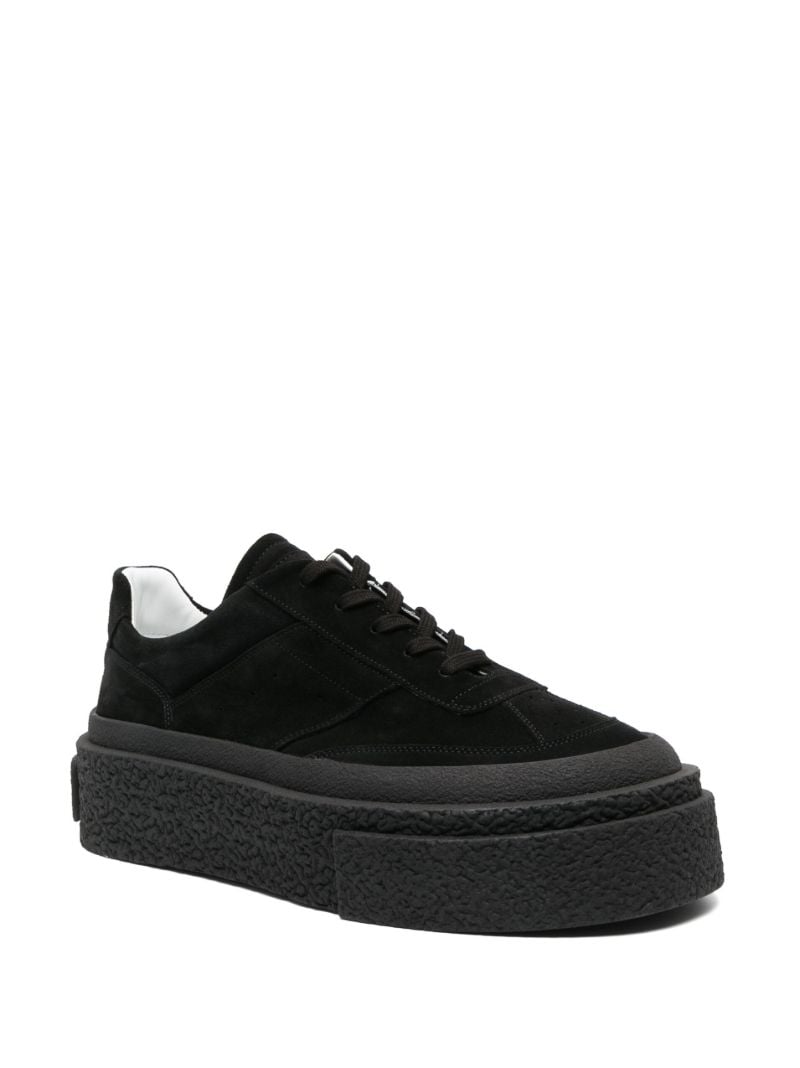 Black Logo-embossed Chunky Suede Sneakers